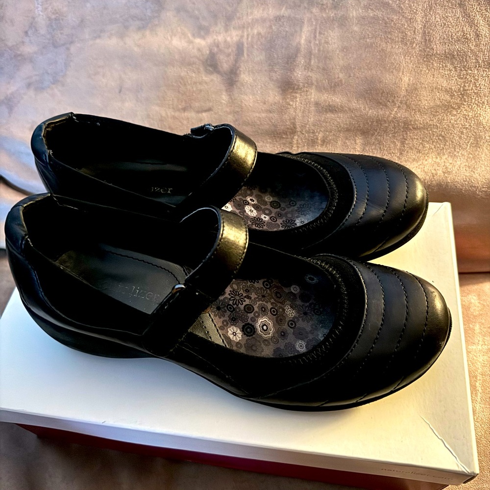 Black comfortable shoes.